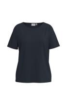 Vimo Y S/S Top /1/Ka Tops T-shirts & Tops Short-sleeved Navy Vila