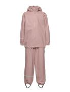 Basic Rainwear Set -Pu Outerwear Rainwear Rainwear Sets Pink CeLaVi