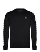 Taped L/S T-Shirt Tops T-shirts Long-sleeved Black Fred Perry