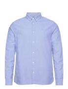 Harald Small Owl Oxford Regular Fit Tops Shirts Casual Blue Knowledge ...