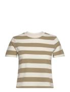 Top Katarina Tops T-shirts & Tops Short-sleeved Khaki Green Lindex