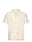 Lesley Paisley Ss Shirt Tops Shirts Short-sleeved Cream Les Deux