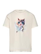 Photoprint Over D T-Shirt Tops T-shirts Short-sleeved White Tom Tailor