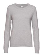 Viril O-Neck L/S Knit Top - Noos Tops Knitwear Jumpers Grey Vila