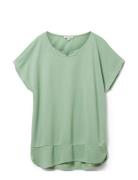 T-Shirt Fabric Mix Tops T-shirts & Tops Short-sleeved Green Tom Tailor