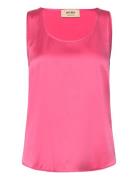 Mmastrid Silk Tank Top Tops T-shirts & Tops Sleeveless Pink MOS MOSH