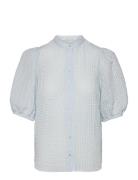 Tascha Shirt Tops Shirts Short-sleeved Blue Second Female