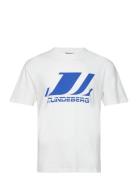 Parcy Logo Tee Designers T-shirts Short-sleeved White J. Lindeberg
