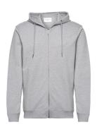 Zip Hoodie Tops Sweat-shirts & Hoodies Hoodies Grey Bread & Boxers