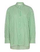 Tan - Daily Classic Stripe Tops Shirts Long-sleeved Green Day Birger E...