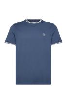 Twin Tipped T-Shirt Designers T-shirts Short-sleeved Blue Fred Perry