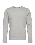 Tommy Logo Long Slee Tops T-shirts Long-sleeved Grey Tommy Hilfiger