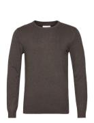 Ecovero L/S O-Neck Knit Tops Knitwear Round Necks Brown Lindbergh