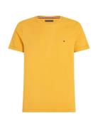 Stretch Slim Fit Tee Tops T-shirts Short-sleeved Yellow Tommy Hilfiger