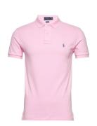 Slim Fit Mesh Polo Shirt Tops Polos Short-sleeved Pink Polo Ralph Laur...