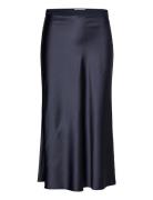 Hana Satin Silk Skirt Designers Knee-length & Midi Blue Ahlvar Gallery