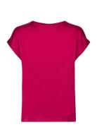 Viellette S/S Satin Top - Noos Tops T-shirts & Tops Short-sleeved Pink...