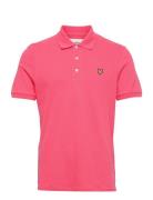 Plain Polo Shirt Tops Polos Short-sleeved Pink Lyle & Scott