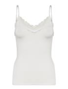 Objleena New Lace Singlet Noos Tops T-shirts & Tops Sleeveless White O...