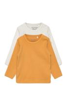 Blouse Ls Tops T-shirts Long-sleeved T-shirts Yellow Minymo