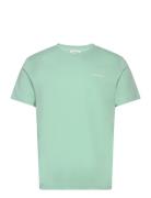 Micro Logo Interlock T-Shirt Tops T-shirts Short-sleeved Green Calvin ...