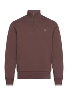 Half Zip Sweatshirt Tops Sweat-shirts & Hoodies Sweat-shirts Brown Fre...