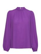 Ihcellani Ls Tops Blouses Long-sleeved Purple ICHI