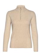 Crdela High Neck Pullover Tops Knitwear Turtleneck Beige Cream