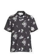 Slhreg-Air Shirt Ss Mix W Tops Shirts Short-sleeved Black Selected Hom...