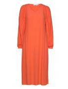 Long Dress In Acetate Knelang Kjole Orange Coster Copenhagen
