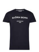 Borg Logo T-Shirt Sport T-shirts Short-sleeved Navy Björn Borg