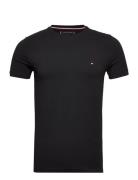 Core Stretch Slim C-Neck Tee Tops T-shirts Short-sleeved Black Tommy H...