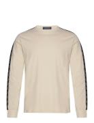 Taped Long Sleeve Tee Tops T-shirts Long-sleeved Cream Fred Perry
