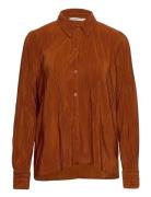 Anf Womens Wovens Tops Shirts Long-sleeved Brown Abercrombie & Fitch