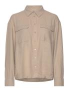 Onlcaro L/S Ovs Linen Bl Shirt Cc Pnt Tops Shirts Long-sleeved Grey ON...