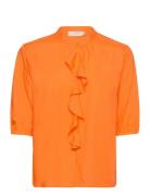 Crsusannah Ss Blouse Tops Blouses Short-sleeved Orange Cream