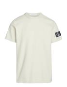 Badge Waffle Tee Tops T-shirts Short-sleeved Beige Calvin Klein Jeans