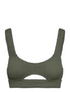 Sasha Crop Swimwear Bikinis Bikini Tops Bandeau Bikinitops Khaki Green...