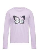 Sequins Longsleeve Tops T-shirts Long-sleeved T-shirts Purple Tom Tail...