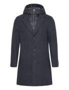 Wool Coat 2 In 1 With Hood Ullfrakk Frakk Navy Tom Tailor