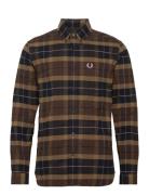 Brushed Tartan Shirt Tops Shirts Casual Brown Fred Perry