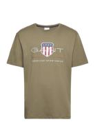 Reg Archive Shield Ss T-Shirt Tops T-shirts Short-sleeved Khaki Green ...