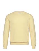 Cotton Pique C-Neck Tops Knitwear Round Necks Yellow GANT