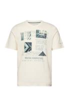Printed T-Shirt Tops T-shirts Short-sleeved Cream Tom Tailor