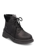 Boots - Flat - With Lace And Zip Vinterstøvletter Med Snøring Black AN...