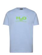 Logo Tee Tops T-shirts Short-sleeved Blue H2O
