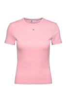 Tjw Slim Essential Rib Ss Ext Tops T-shirts & Tops Short-sleeved Pink ...