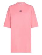 Tjw Badge Tee Dress Kort Kjole Pink Tommy Jeans