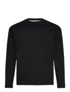 Long Sleeve Cotton T-Shirt Tops T-shirts Long-sleeved T-shirts Black M...