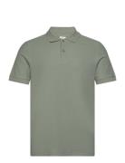 100% Cotton Pique Polo Shirt Tops Polos Short-sleeved Green Mango